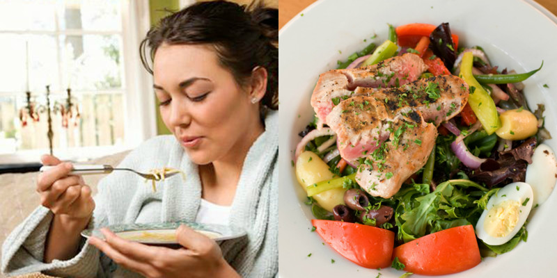 taste seafood salad instead of sipping on soup